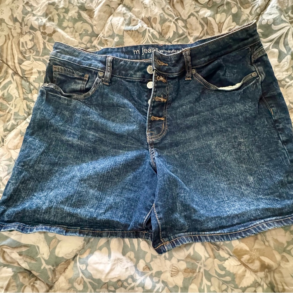 Maurices Dark Blue Jean Shorts - Picture 2 of 5